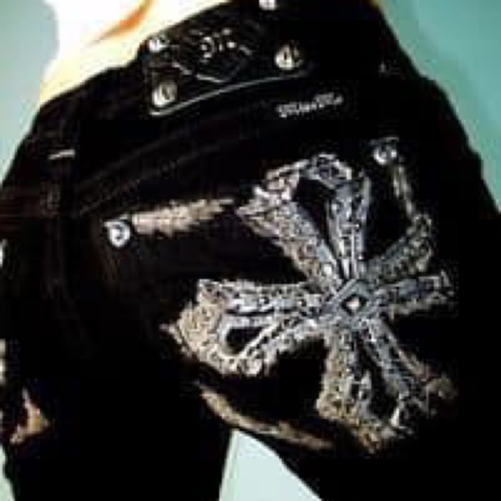 MISS ME JEANS SKINNY CROSS BLING SIZE 25